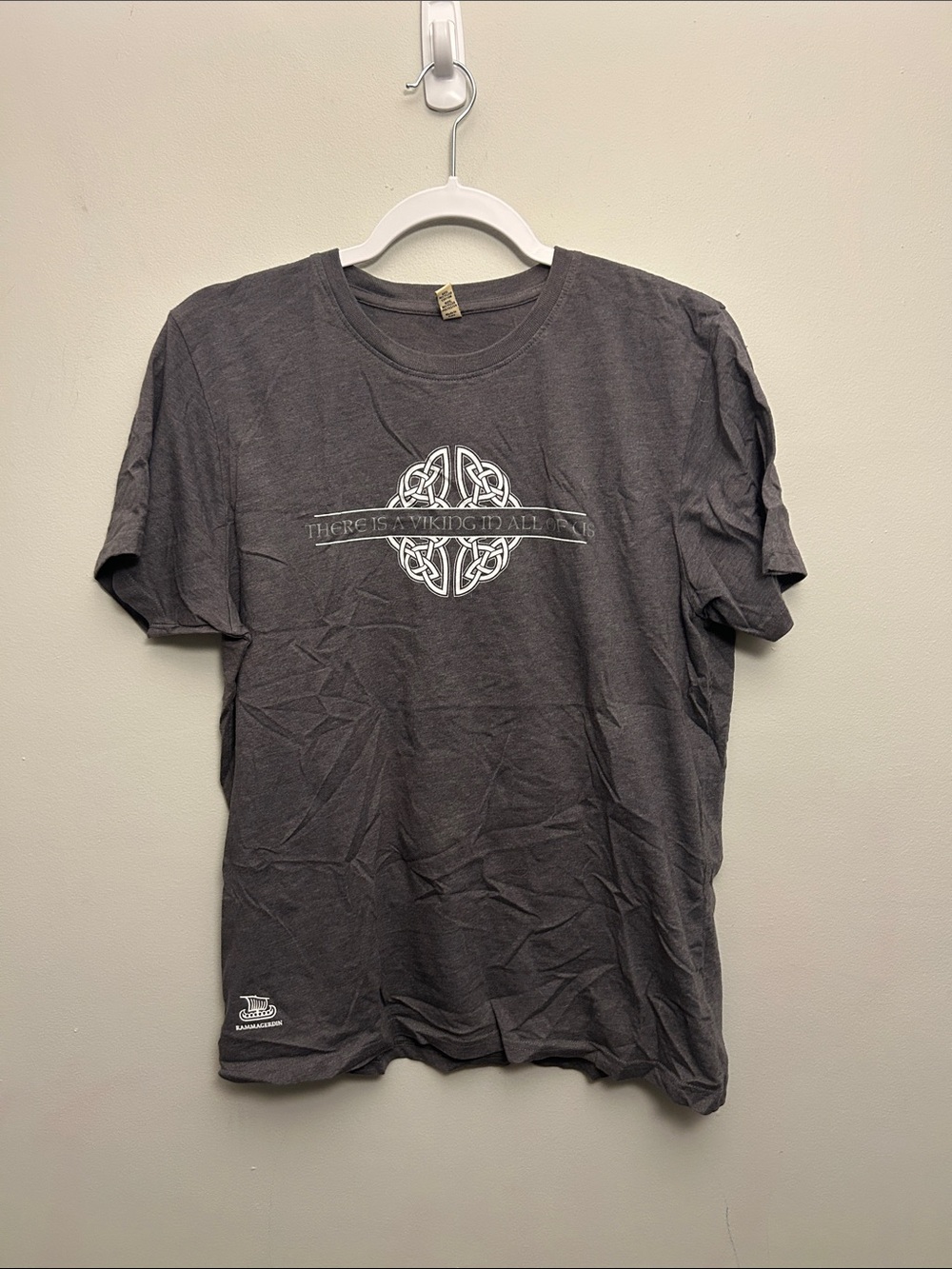 Salvage Charcoal Graphic Crewneck Tee with White Emblem